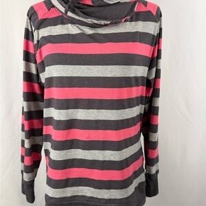 Northern Michigan Striped Cowl Hoodie Juniors XL